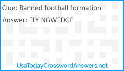 Banned football formation Answer