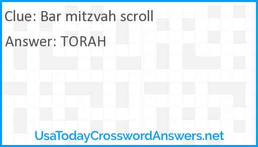 Bar mitzvah scroll Answer