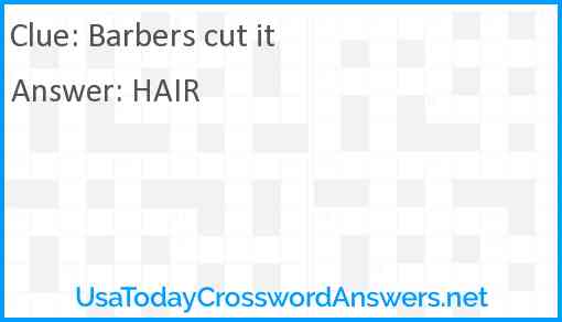 Barbers cut it Answer