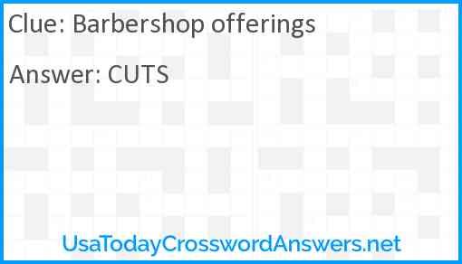 Barbershop offerings Answer