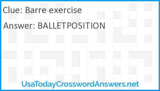 Barre exercise Answer