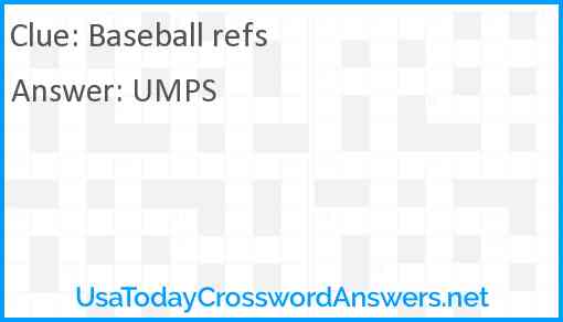 Baseball refs Answer