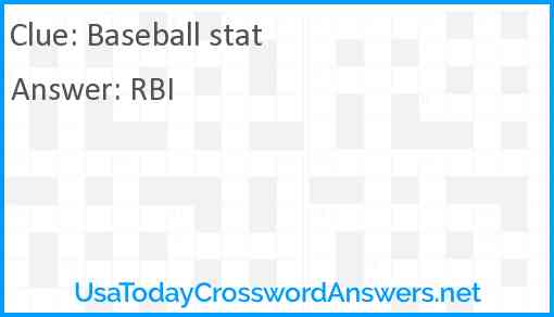 Baseball stat Answer