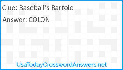 Baseball's Bartolo Answer