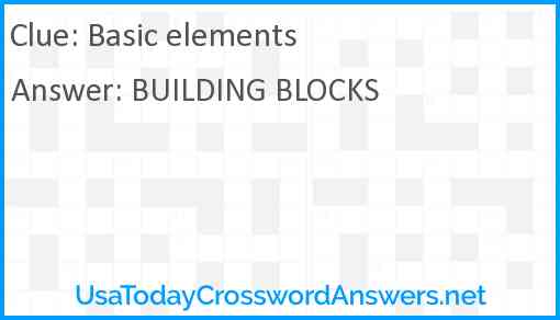 Basic elements Answer