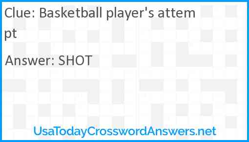 Basketball player's attempt Answer