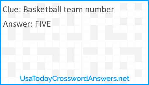 Basketball team number Answer