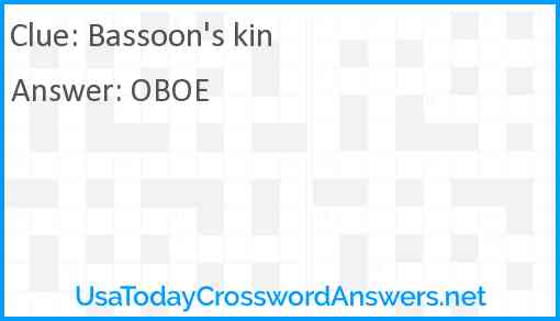 Bassoon's kin Answer