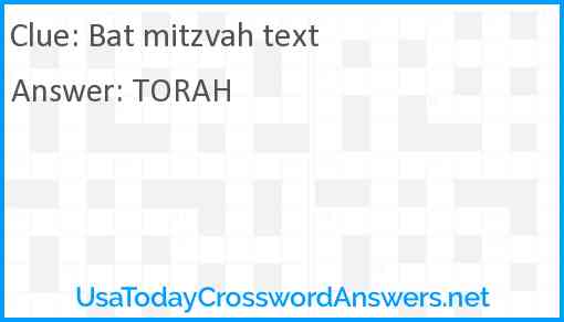 Bat mitzvah text Answer