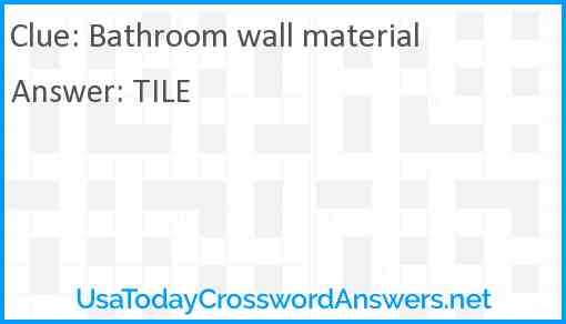 Bathroom wall material Answer