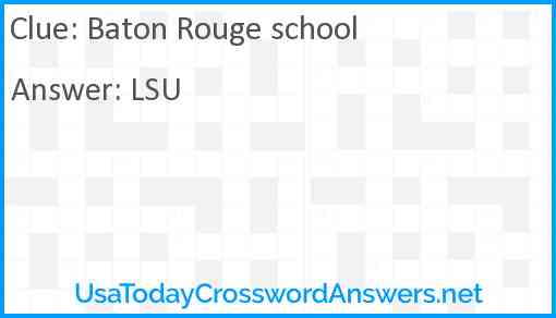 Baton Rouge school Answer