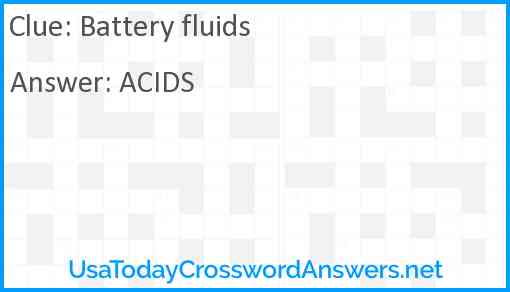 Battery fluids Answer
