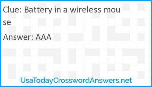 Battery in a wireless mouse Answer