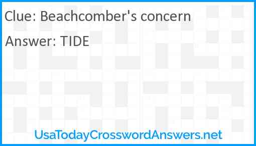 Beachcomber's concern Answer