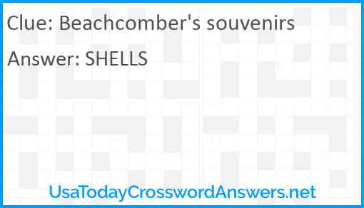 Beachcomber's souvenirs Answer