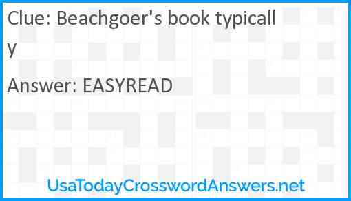 Beachgoer's book typically Answer