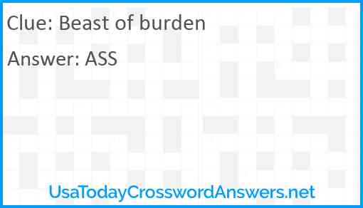 Beast of burden Answer