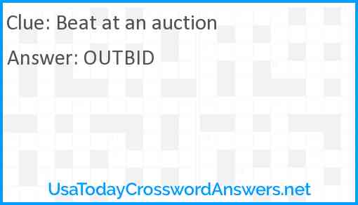 Beat at an auction Answer