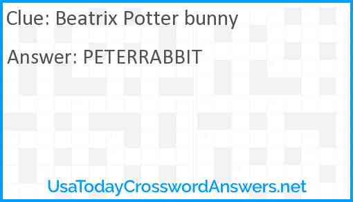 Beatrix Potter bunny Answer