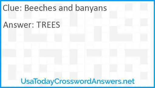 Beeches and banyans Answer
