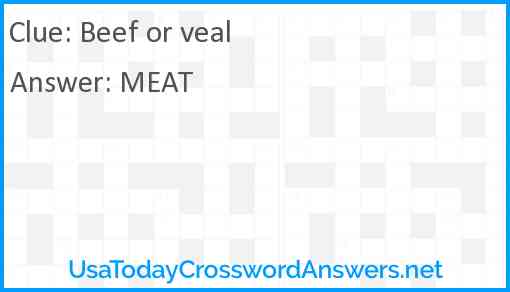 Beef or veal Answer