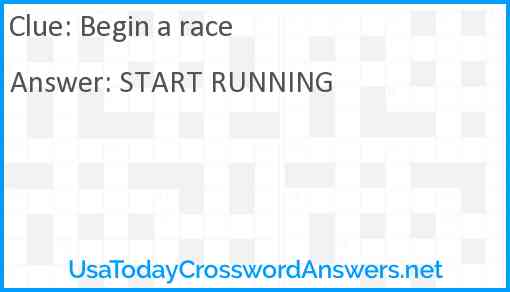Begin a race Answer