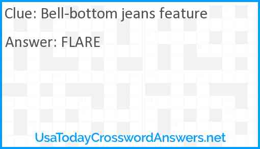 Bell-bottom jeans feature Answer