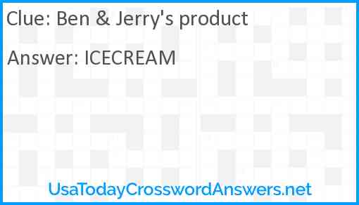 Ben & Jerry's product Answer