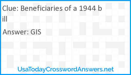 Beneficiaries of a 1944 bill Answer
