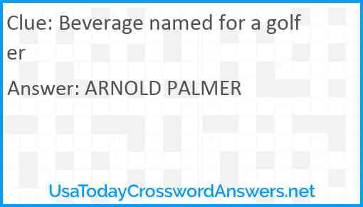 Beverage named for a golfer Answer