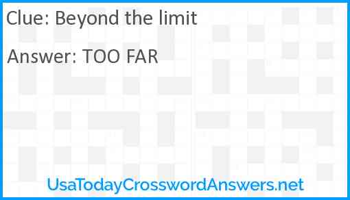 Beyond the limit Answer