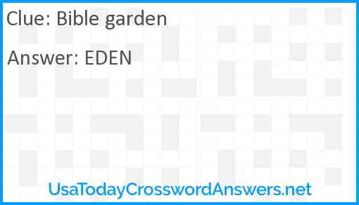 Bible garden Answer
