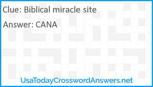 Biblical miracle site Answer