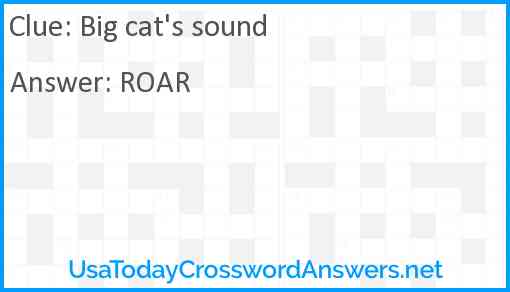 Big cat's sound Answer