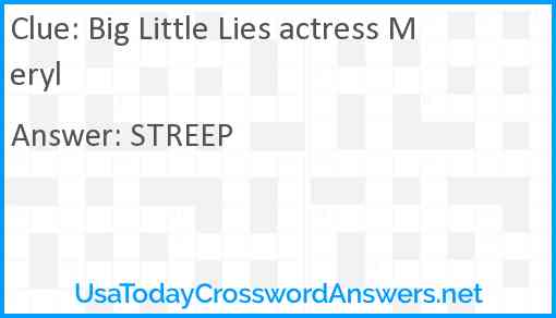Big Little Lies actress Meryl Answer
