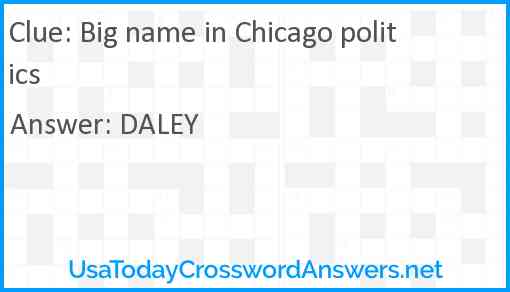 Big name in Chicago politics Answer