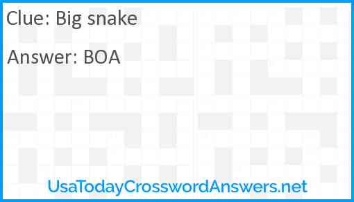 Big snake Answer