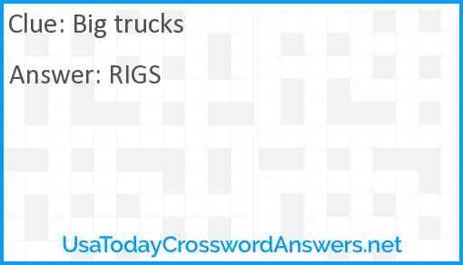 Big trucks Answer