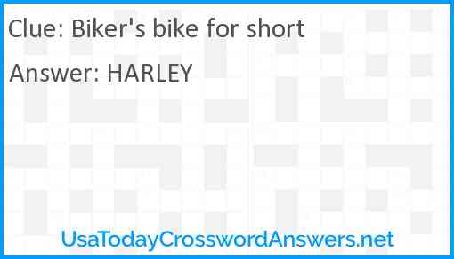 Biker's bike for short Answer