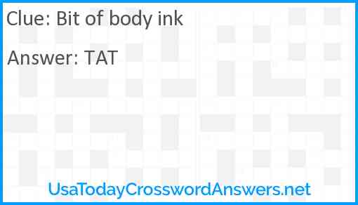 Bit of body ink Answer