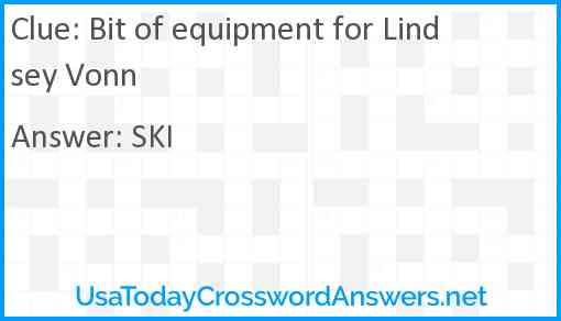Bit of equipment for Lindsey Vonn Answer