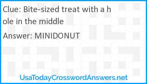 Bite-sized treat with a hole in the middle Answer