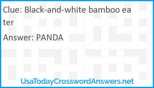 Black-and-white bamboo eater Answer