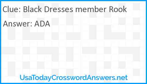 Black Dresses member Rook Answer