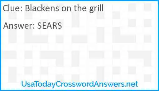Blackens on the grill Answer