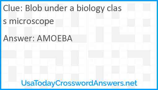 Blob under a biology class microscope Answer