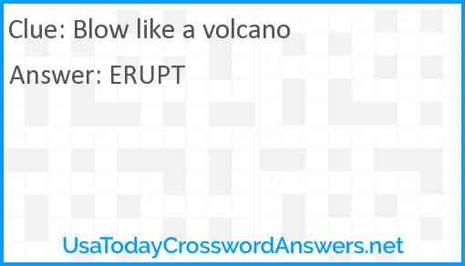 Blow like a volcano Answer
