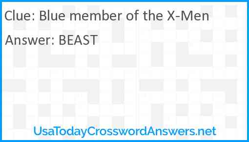 Blue member of the X-Men Answer