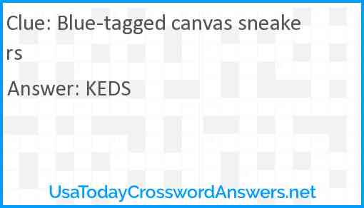 Blue-tagged canvas sneakers Answer