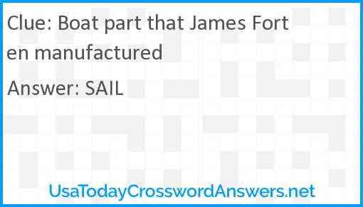 Boat part that James Forten manufactured Answer